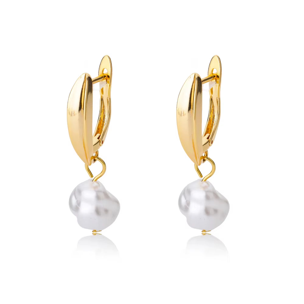 Zircon Pearl Earrings for Women 2023 Trending Stainless Steel Gold Plated Drop Earring Wedding Party Luxury Jewelry Bijoux Femme