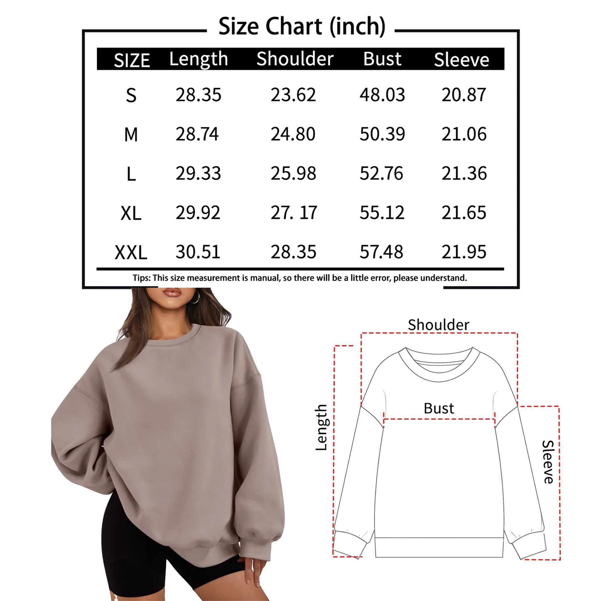 Oversized Hoodies for Women Crewneck Y2K Hoodies Sweaters Casual Tops Comfy Fall Fashion Pullover Outfits Winter Clothes 2025